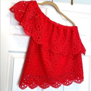 Jack by BB Dakota Adelaide One Shoulder Eyelet Top